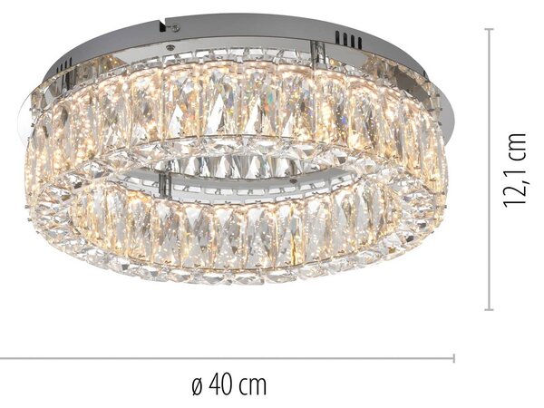 JUST LIGHT. GmbH Lampa sufitowa kryształowa Kulunka, możliwość ściemniania, chromowy / srebrny, salon / jadalnia, metal