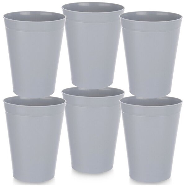 Kubki plastikowe szare SANDY 300 ML 6 szt