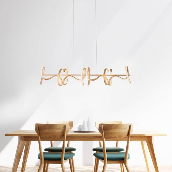 JUST LIGHT. GmbH Lampa wisząca Curls, możliwość ściemniania, brązowy / mosiężny, salon / jadalnia, aluminium, nowoczesny