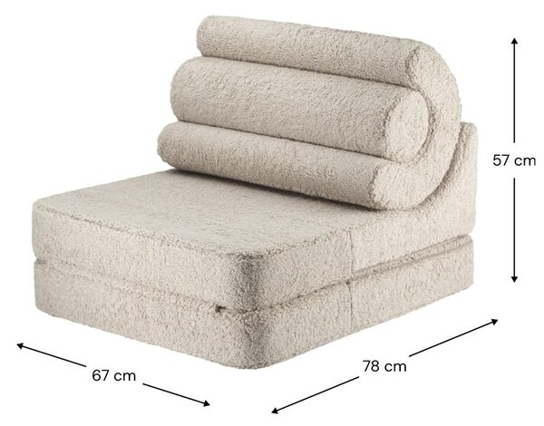 Jasnobrązowy fotel dziecięcy z materiału bouclé Flipster – Wigiwama