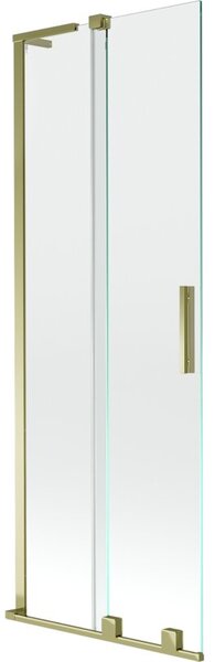 Mexen Velar L parawan nawannowy 2-skrzydłowy rozsuwany 70 x 150 cm, transparent, złoty - 896-070-003-01-50