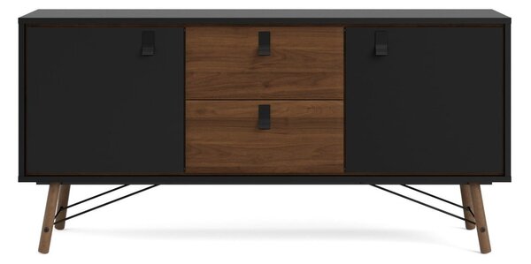 Czarna komoda w dekorze orzecha 150x72x40 cm Ry – Tvilum