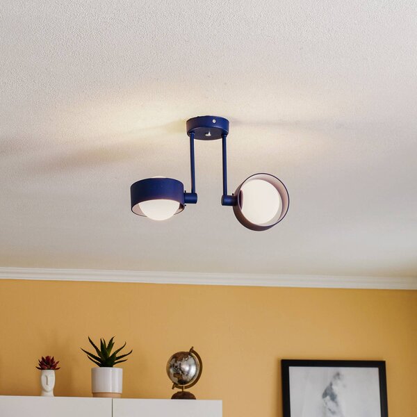 Lampa sufitowa Mado Argon, możliwość ściemniania, niebieski, salon / jadalnia, metal, nowoczesny