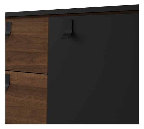 Czarna komoda w dekorze orzecha 150x72x40 cm Ry – Tvilum