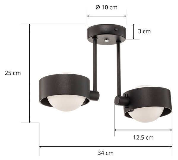 Lampa sufitowa Mado Argon, możliwość ściemniania, niebieski, salon / jadalnia, metal, nowoczesny