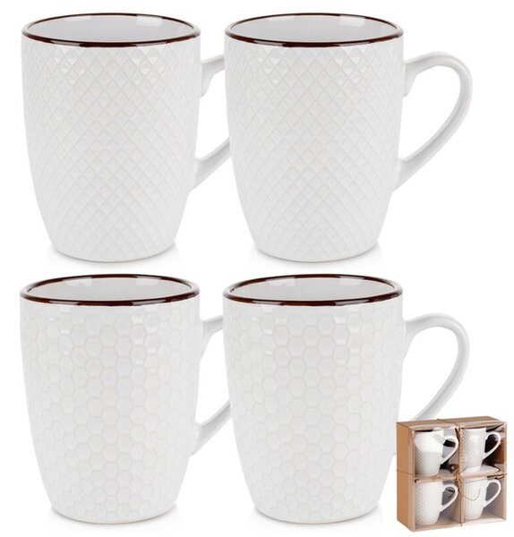 Kubki ceramiczne białe 400 ML 4 szt