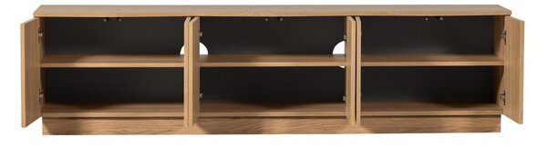 Szafka pod TV z litego drewna dębowego w naturalnym kolorze 200x52x45 cm Zuma – WOOOD