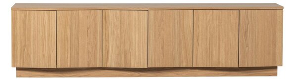 Szafka pod TV z litego drewna dębowego w naturalnym kolorze 200x52x45 cm Zuma – WOOOD
