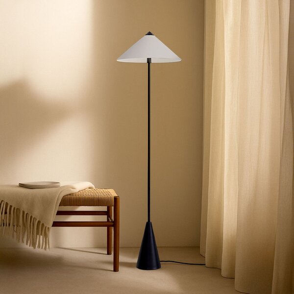 Lampa Podłogowa Lindby, Norvik, czarny, salon, metal, nowoczesny