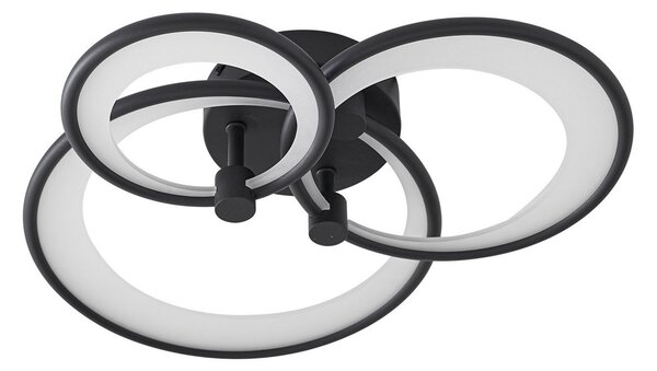 Lampa Sufitowa Lindby, Sorma, ściemnialny, czarny, salon, metal, nowoczesny