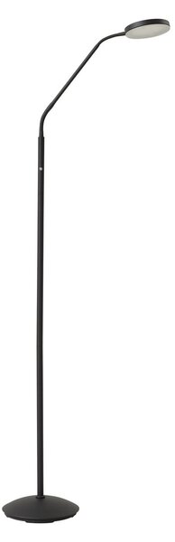 Lampa Podłogowa Lindby, Elvyn, ściemnialny, czarny, salon, metal, nowoczesny