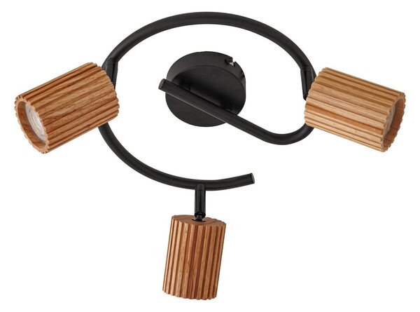 Lampa Sufitowa Lindby, Stralino, ściemnialny, drewniany, przedpokój, drewno, nowoczesny