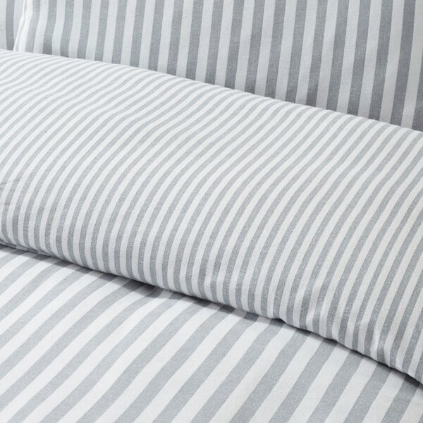 Szara flanelowa pościel dwuosobowa 200x200 cm Stripe – Catherine Lansfield