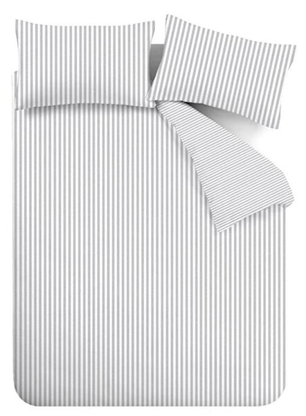 Szara flanelowa pościel dwuosobowa 200x200 cm Stripe – Catherine Lansfield