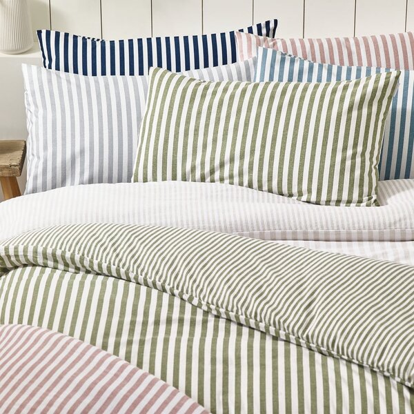Ciemnoniebieska flanelowa pościel dwuosobowa 230x220 cm Stripe – Catherine Lansfield
