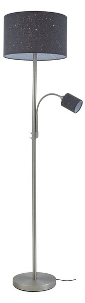 Lampa Podłogowa Lindby, Jaileen, szary, salon, tkanina | tekstylia, nowoczesny