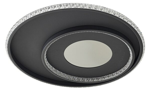 Lampa Sufitowa Lindby, Inessa, ściemnialny, czarny, salon, metal, nowoczesny