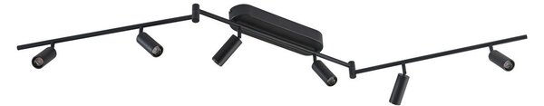 Lampa Sufitowa Lindby, Eldrin, czarny, salon, metal, nowoczesny
