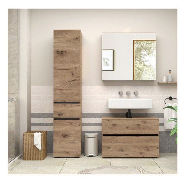 Szafka pod umywalkę w dekorze dębu 80x55 cm Wisla – Støraa
