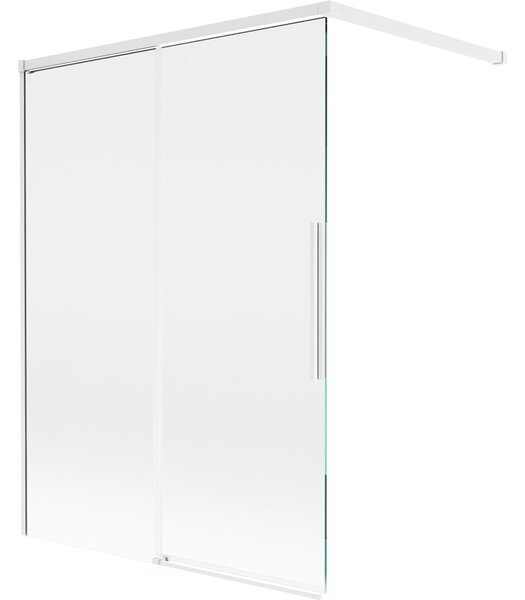 Mexen Rox parawan nawannowy 2-skrzydłowy rozsuwany 120 x 150 cm, transparent, biały - 8C9-120-003-20-00