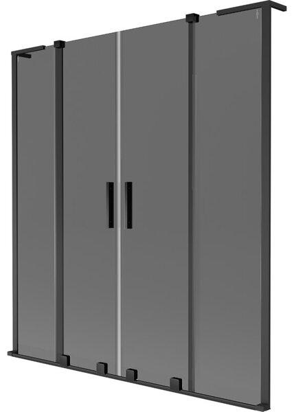 Mexen Velar L Duo parawan nawannowy 2-skrzydłowy rozsuwany 160 x 150 cm, grafit, czarny - 896-160-003-42-70