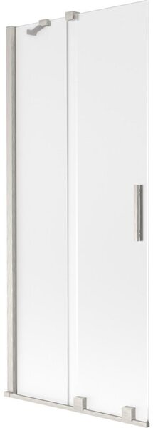 Mexen Velar parawan nawannowy 2-skrzydłowy rozsuwany 85 x 150 cm, szron, nikiel szczotkowany - 896-085-000-31-97