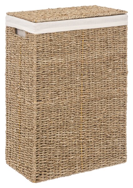 Kosz na pranie z trawy morskiej, 45 L, 38 x 22 x 55 cm