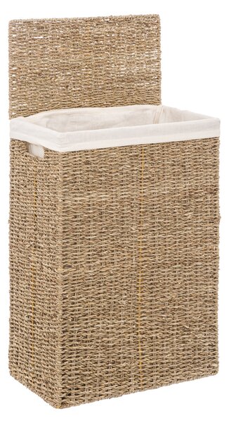 Kosz na pranie z trawy morskiej, 45 L, 38 x 22 x 55 cm