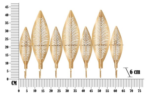 Metalowy wieszak ścienny w kolorze złota Long Leaf – Mauro Ferretti