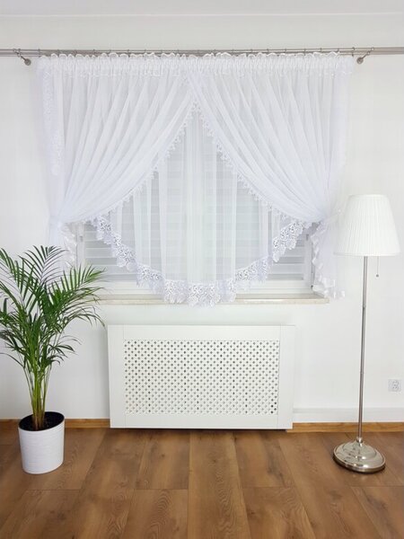 Firanka z gipiurÄ uszyta z woalu 400x160cm