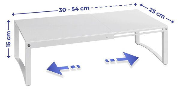 Półka do szafki kuchennej na nóżkach, metalowy wkład ułatwiający przechowywanie - regulowana szerokość, 30-54 x 25 x 15 cm