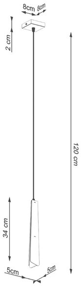 Biała lampa wisząca z długim unikatowym kloszem - A609 M4-G98
