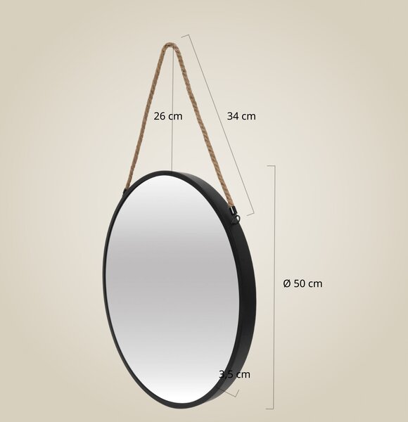 Lustro okrągłe TINDRA, Ø 50 cm