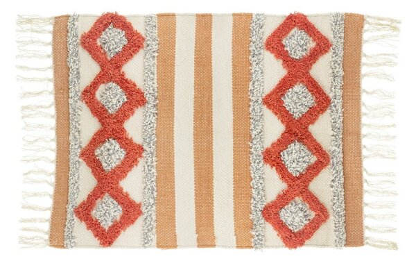 Pomarańczowo-biały dywan z wysoką domieszką bawełny Sass & Belle Arizona, 50 x 70 cm