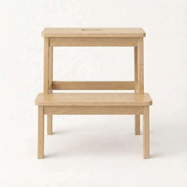 Bambusowy taboret ze schodkiem KROK, wys. 46 cm