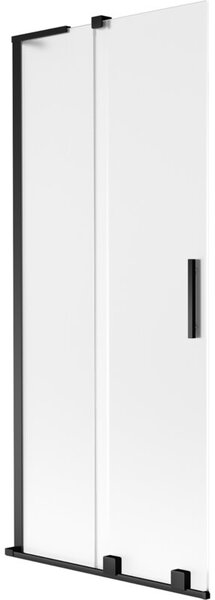 Mexen Velar L parawan nawannowy 2-skrzydłowy rozsuwany 85 x 150 cm, szron, czarny - 896-085-003-31-70
