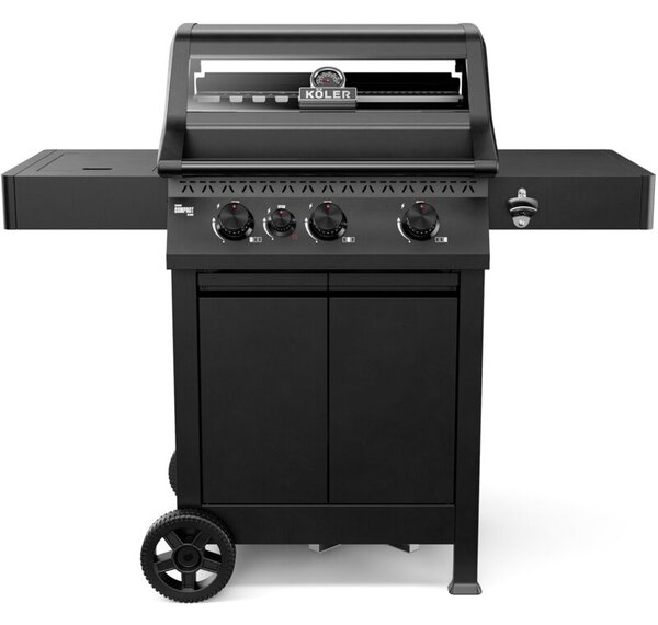 Grill ogrodowy gazowy KOLER Krone Compact Czarny 15.5 kW 60 x 46 cm