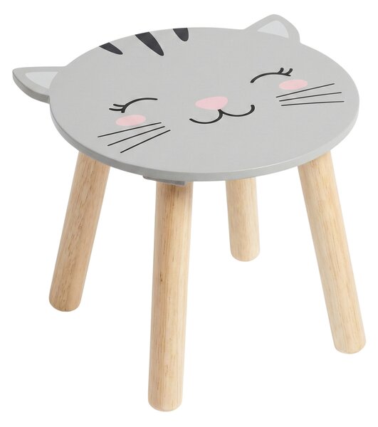Drewniany stołek dziecięcy SAFARI z motywem zwierząt, 28 cm