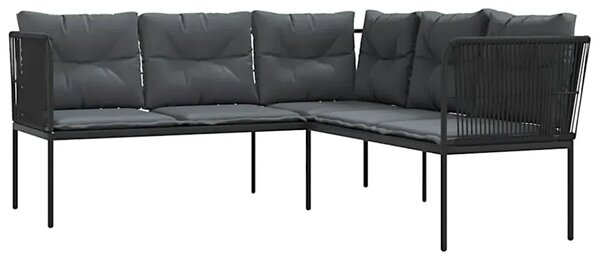 Narożna sofa ogrodowa czarna E9-A78