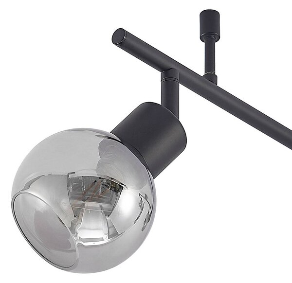 Lindby Eridia spot sufitowy czarny, 6-pkt., długi Lindby, możliwość ściemniania, czarny, salon / jadalnia, metal, nowoczesny