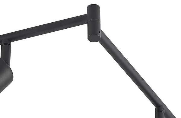 Lindby Eridia spot sufitowy czarny, 6-pkt., długi Lindby, możliwość ściemniania, czarny, salon / jadalnia, metal, nowoczesny