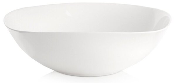 Miska szklana biała LUNA 25 cm, 2 l