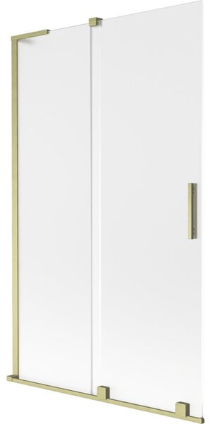 Mexen Velar L parawan nawannowy 2-skrzydłowy rozsuwany 110 x 150 cm, szron, złoty szczotkowany - 896-110-003-31-55