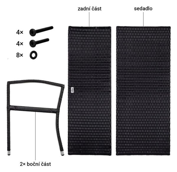 STILIST Ławka ogrodowa z polirattanu 122 x 52 cm, szara