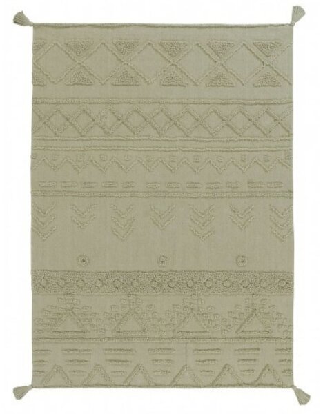 Oliwkowy dywan o delikatnym wzorze TRIBU Olive L 170x240