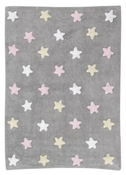 Miękki w dotyku dywan w gwiazdki TRICOLOR Star Gris/Rosa