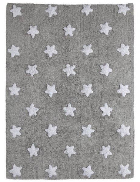 Ręcznie tkany dywan w gwiazdki GREY STARS White 120x160cm