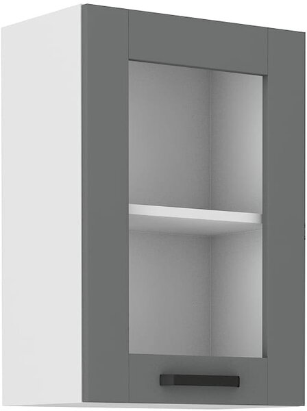 Szafka kuchenna wisząca górna z witryną LUNA 40 GS-72 1F Szary/Biały