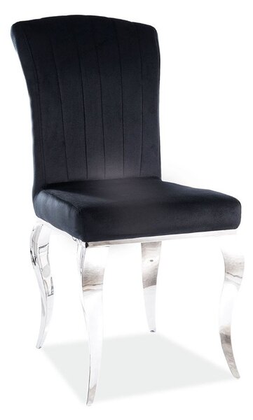 Krzesło tapicerowane PRINCE VELVET czarne/chrom SIGNAL