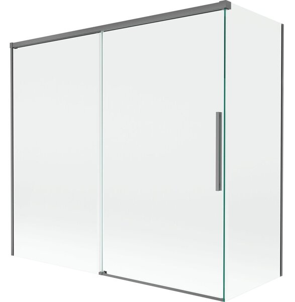 Mexen Rox parawan nawannowy 2-skrzydłowy rozsuwany 170 + 75 x 150 cm, transparent, gun metal - 8C9-170-075-95-00